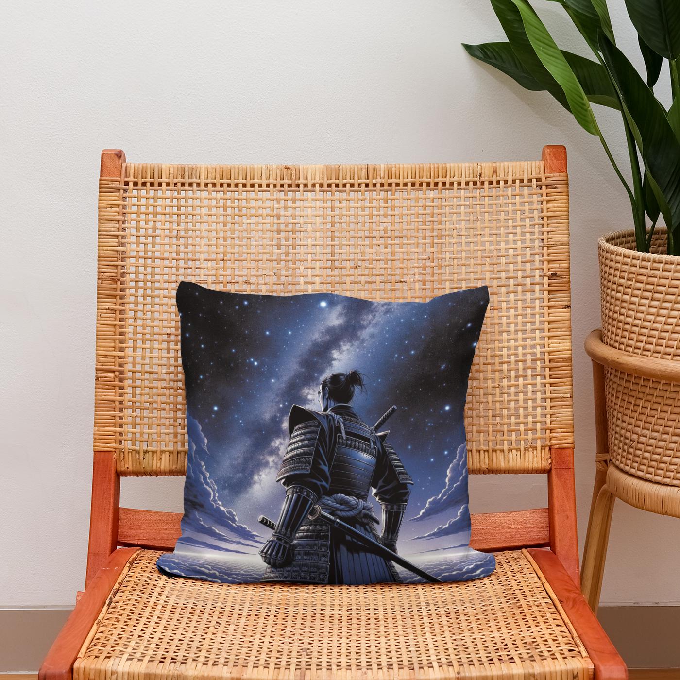 Cosmic Samurai Cotton Cushion