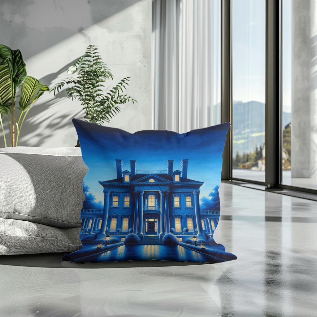 Twilight Grace Mansion Cotton Cushion