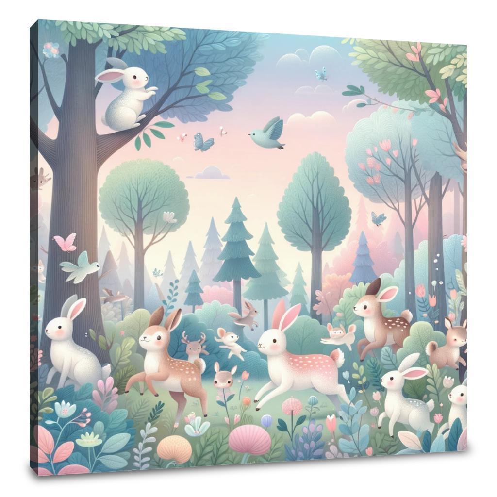Whimsical Forest Friends Canvas