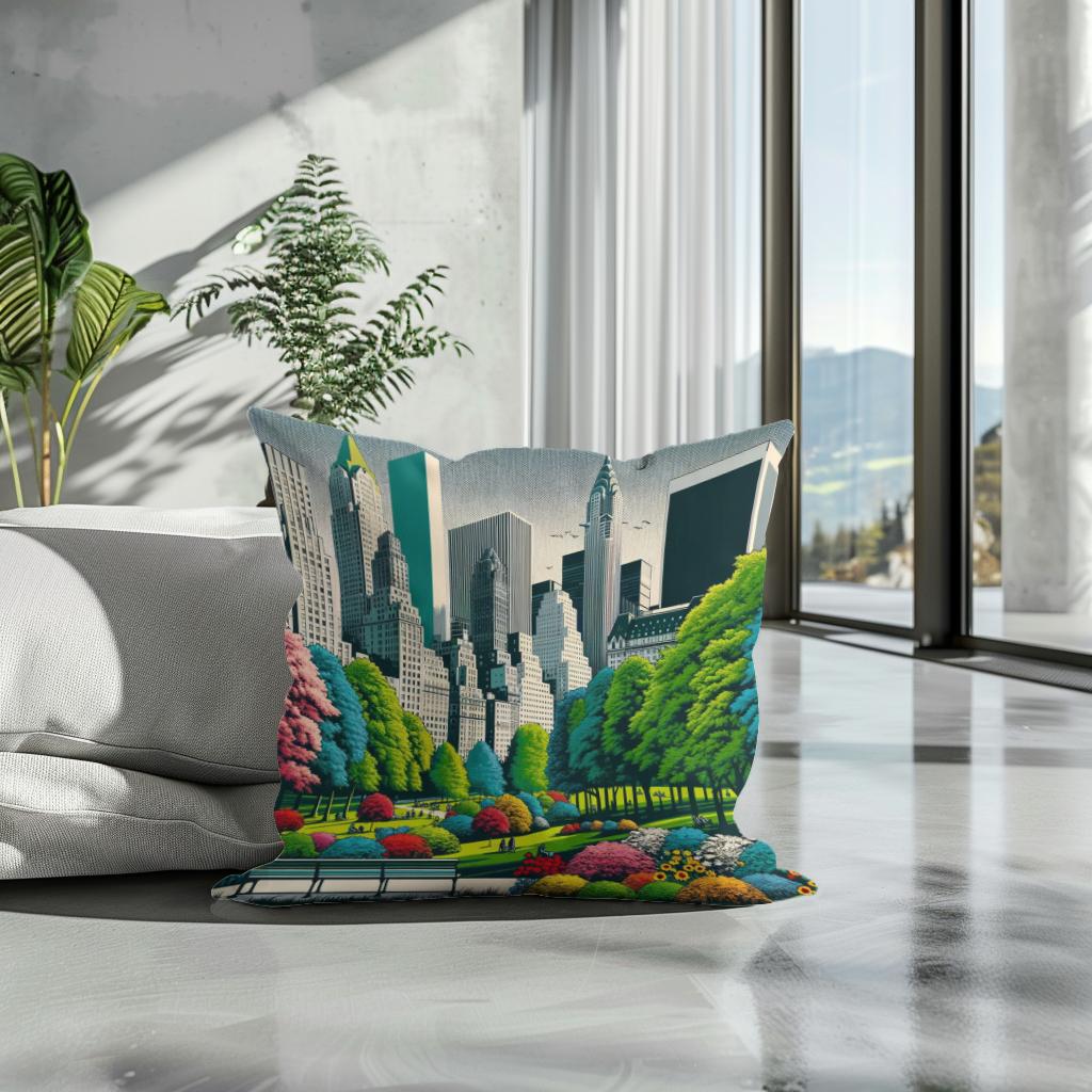 60s Urban Park Pop Cotton Cushion