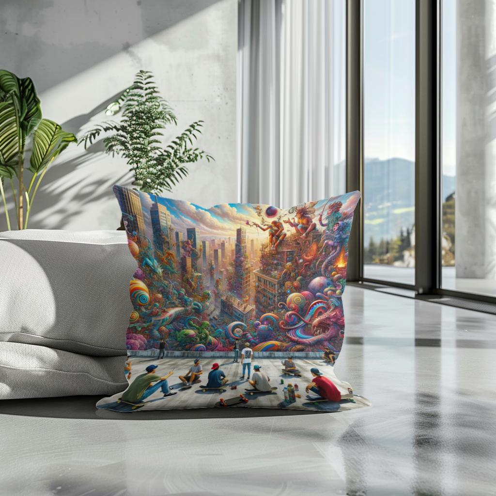 Rooftop Rendezvous Cotton Cushion