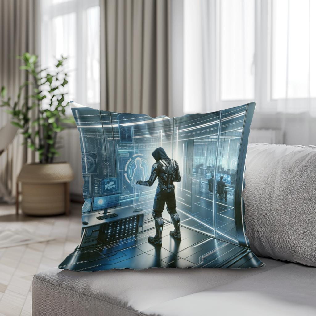 Corporate Espionage Holograph Cotton Cushion