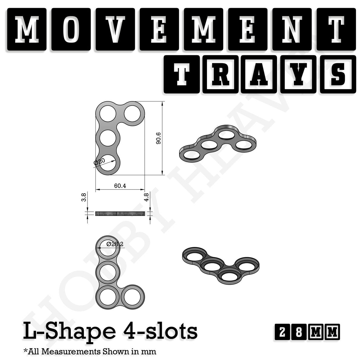 28mm Movement Trays for Tabletop Games | Wargaming | Full Range
