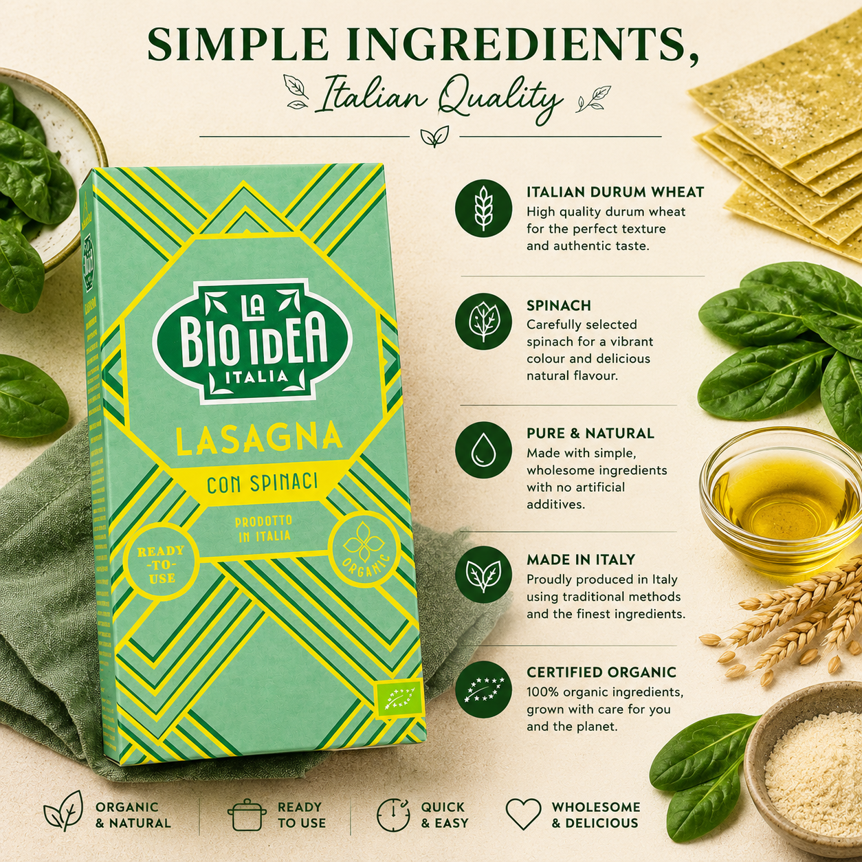 La Bio-Idea Organic Spinach Lasagne