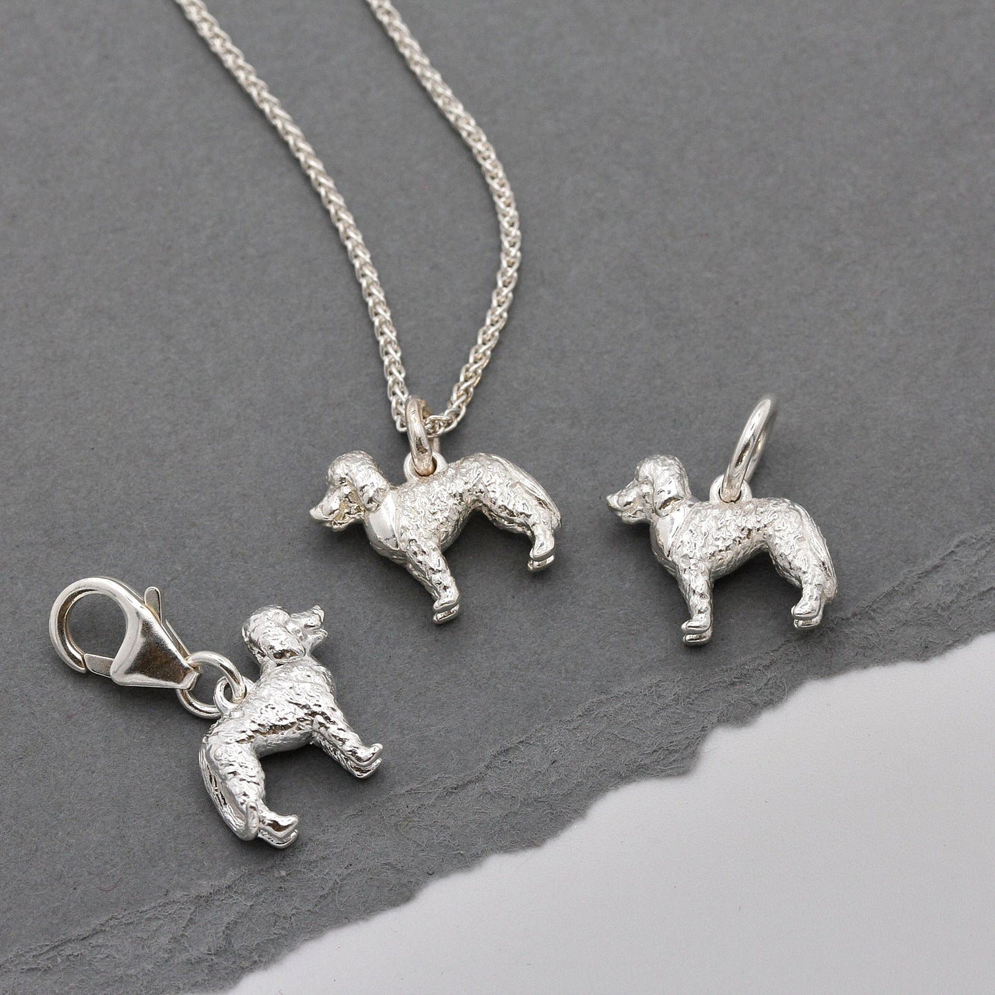 Labradoodle Silver Dog Charm