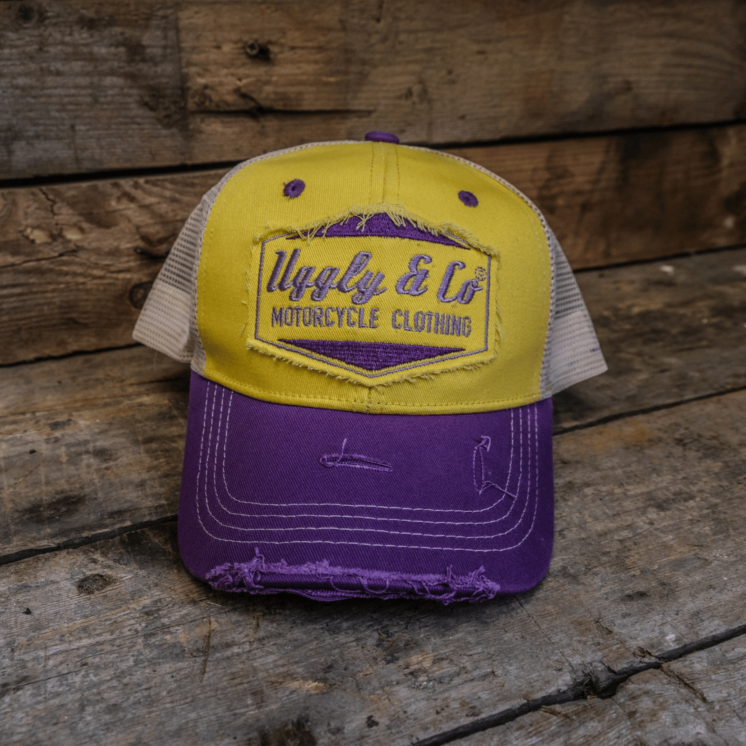 Yellow & Purple Diamond Trucker Hat