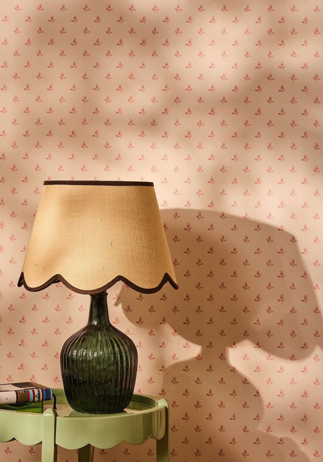 Chocolate Brown Jute Scallop Lampshade