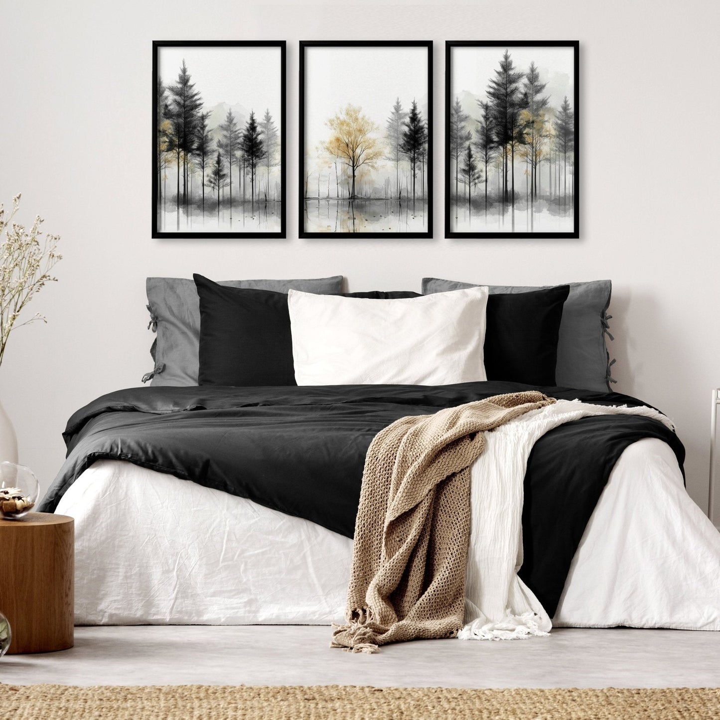 Landscape Canvas Wall Art | Set of 3 Asian Inspired Wall art Prints