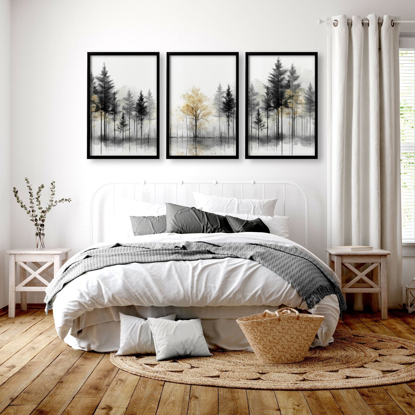 Landscape Canvas Wall Art | Set of 3 Asian Inspired Wall art Prints
