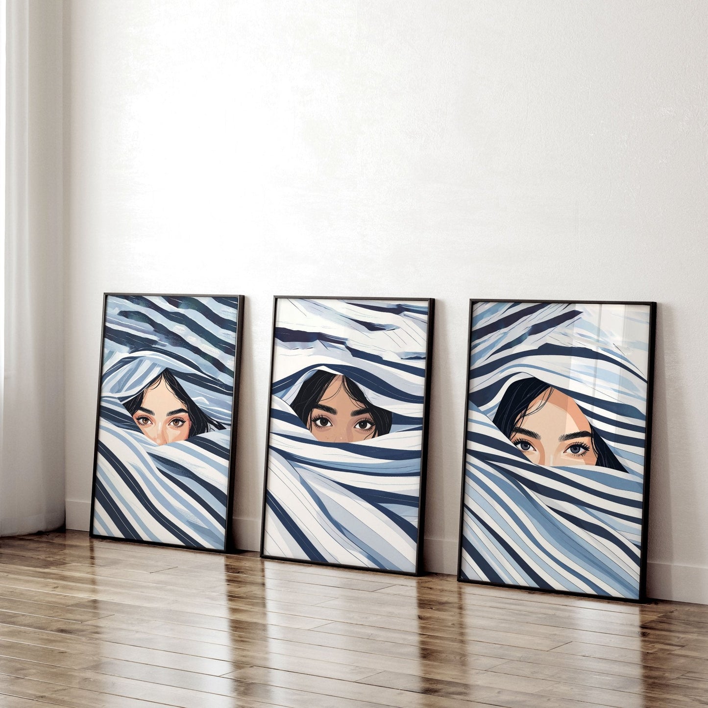 Large Art Prints | Set of 3 Boho Women Wall art Prints