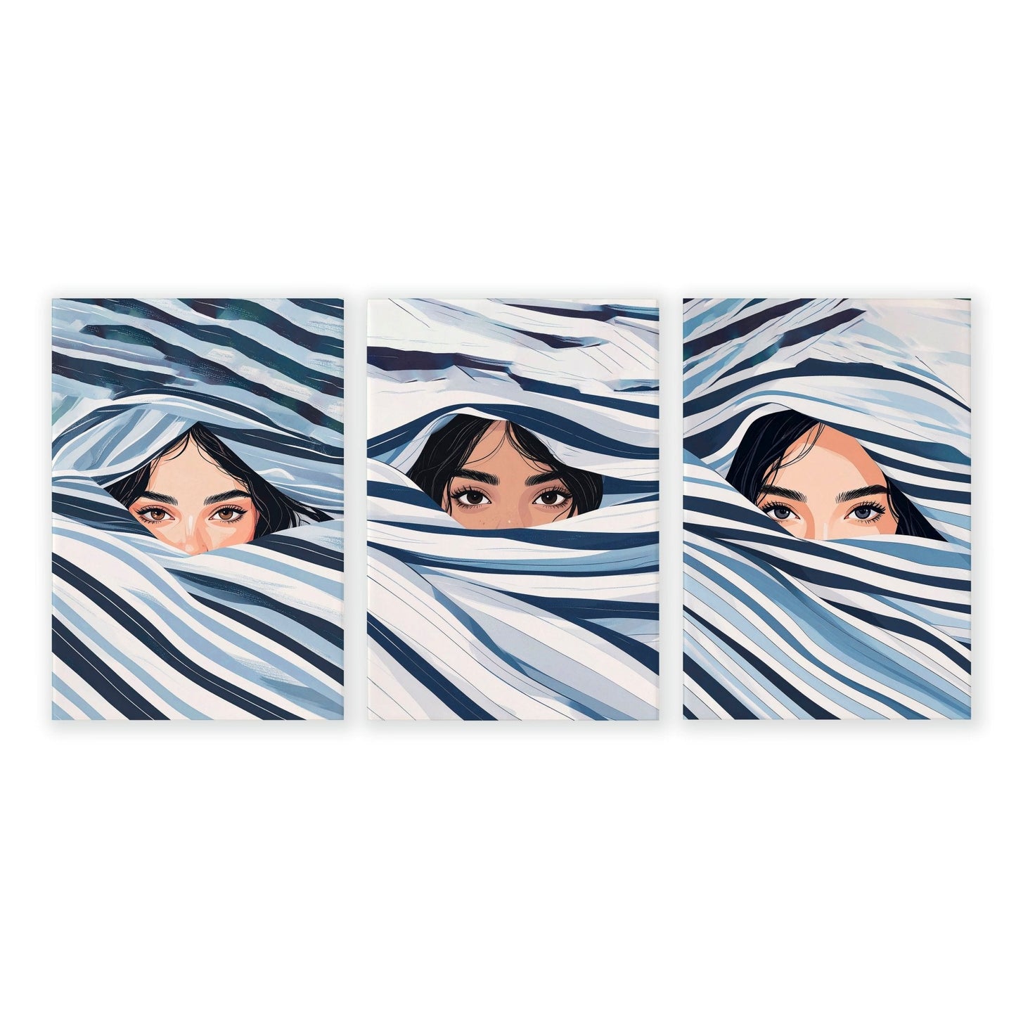 Large Art Prints | Set of 3 Boho Women Wall art Prints