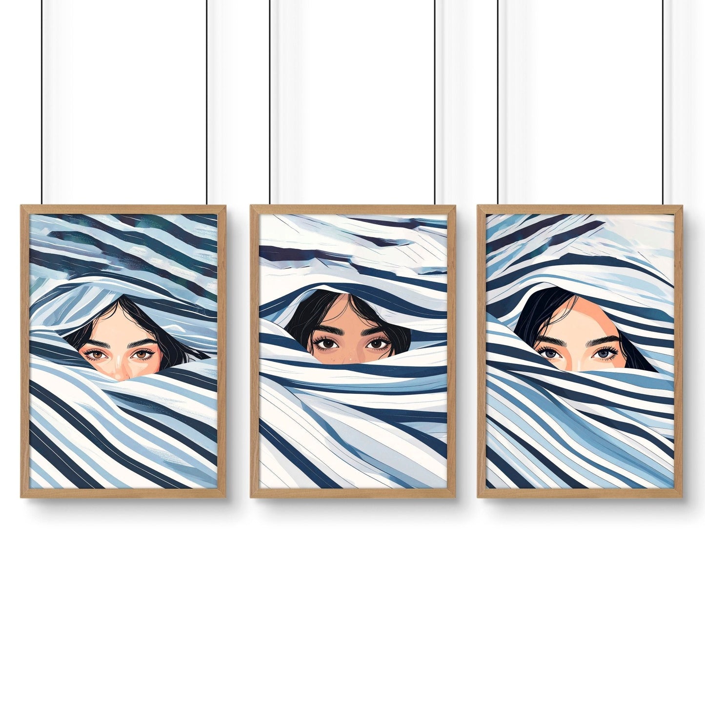 Large Art Prints | Set of 3 Boho Women Wall art Prints