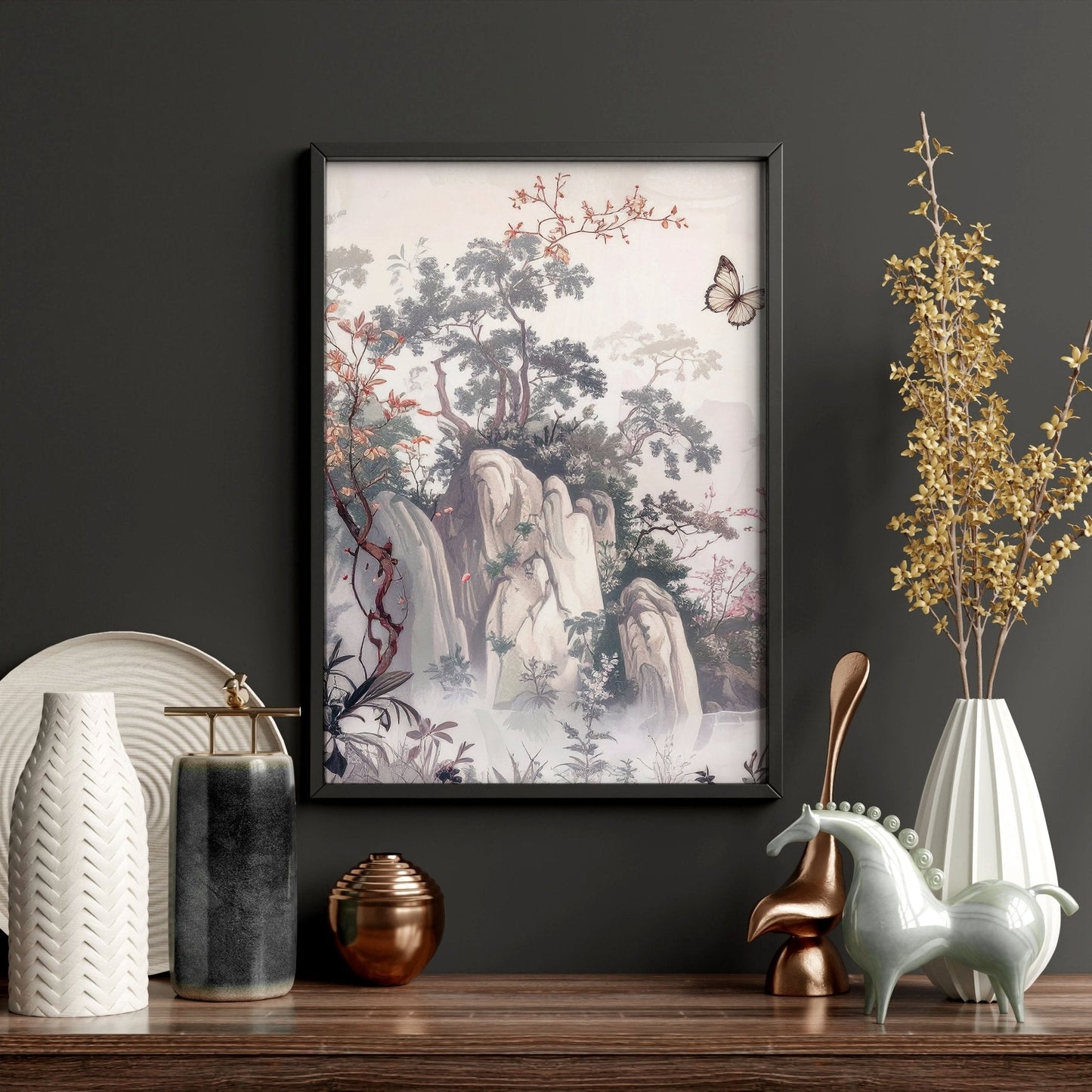 Large Artwork For Walls | Set of 3 Chinoiserie Wall art Prints