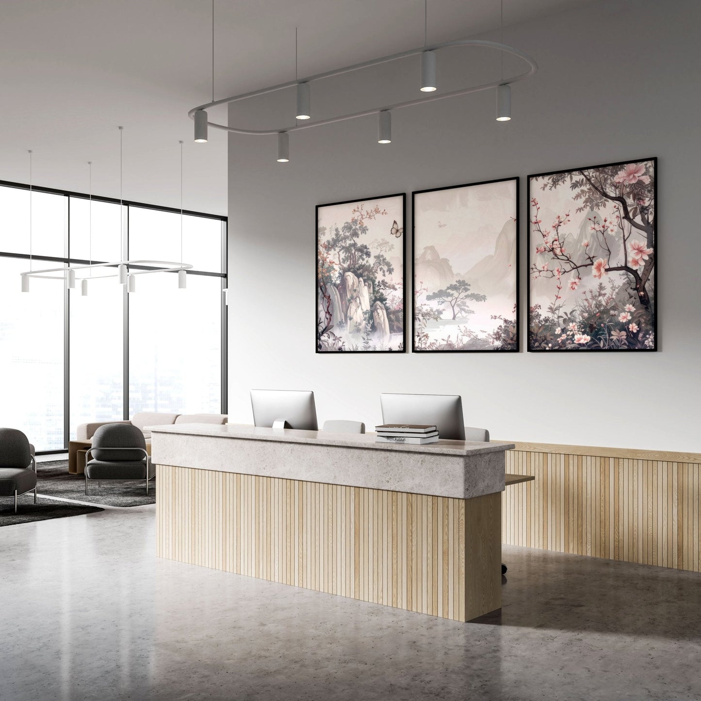 Large Artwork For Walls | Set of 3 Chinoiserie Wall art Prints