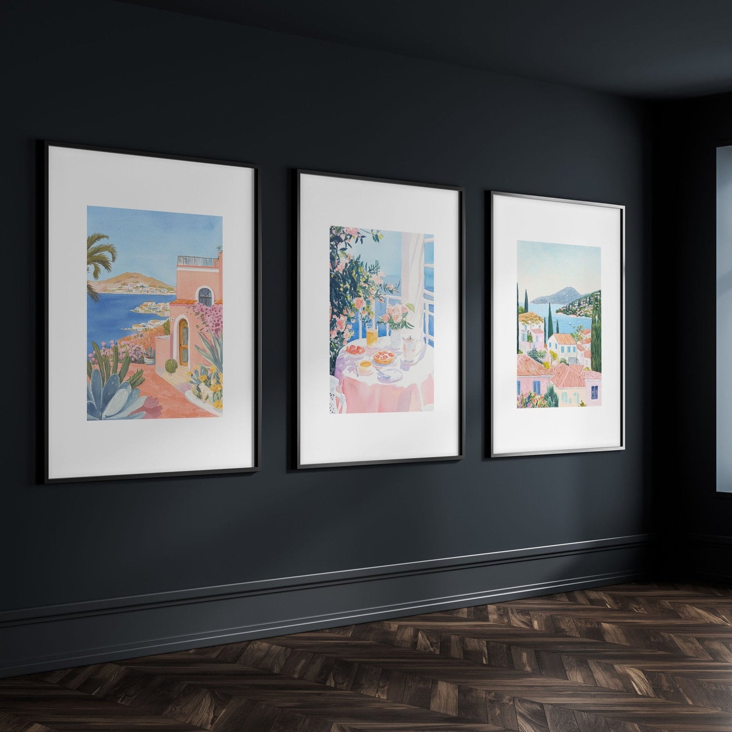 Large Canvas Pictures For Living Room | Set of 3 Beach Decor Wall art Prints