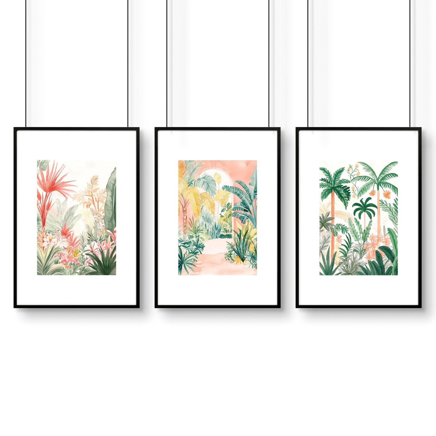 Large Canvas Wall Art For Living Room | Set of 3 Beach Decor Wall art Prints