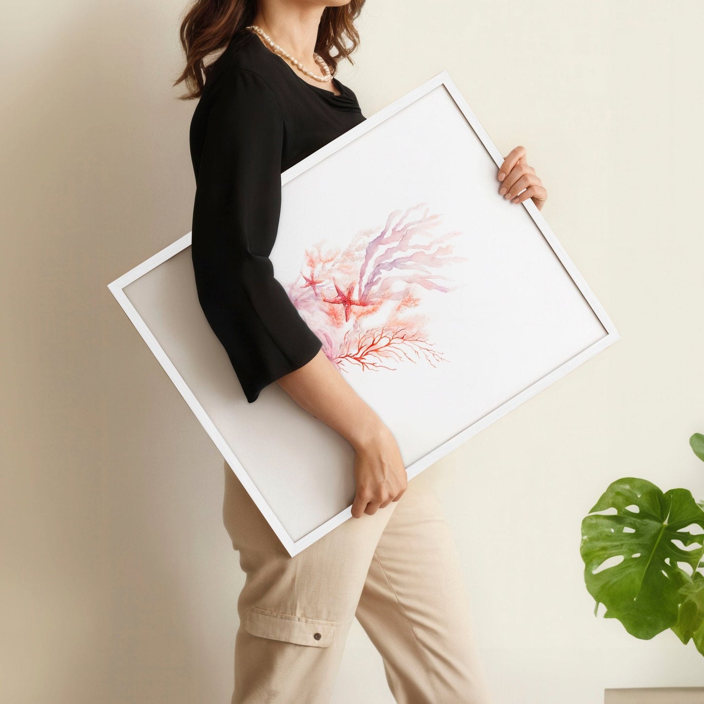 Large Coastal Wall Art | Set of 3 Seashells Wall art Prints