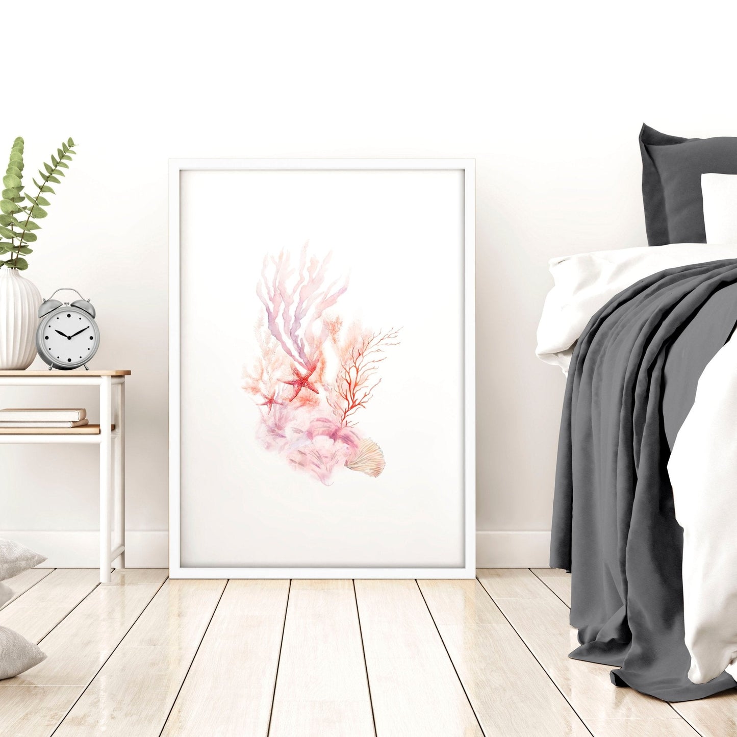Large Coastal Wall Art | Set of 3 Seashells Wall art Prints