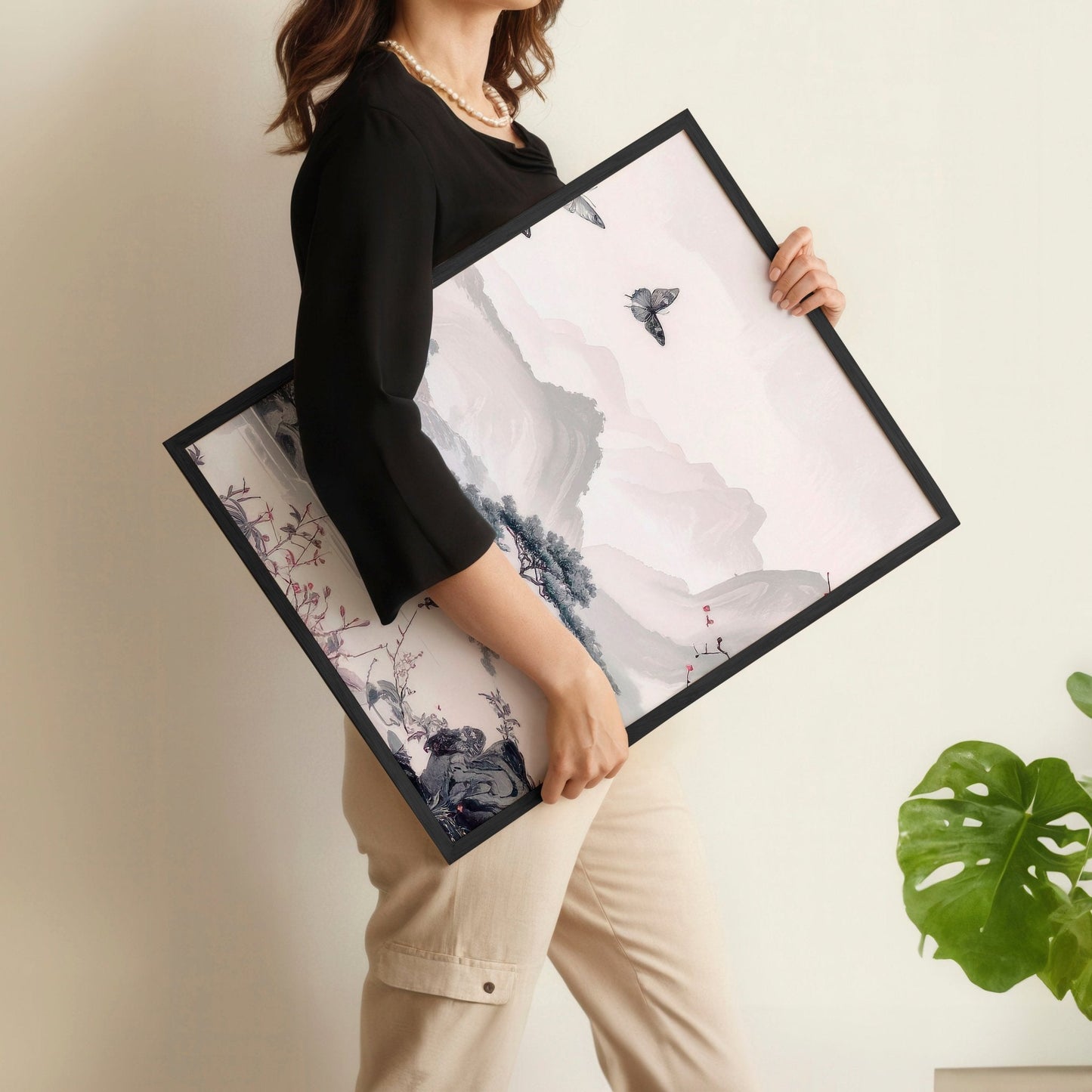 Large Contemporary Wall Art | Set of 3 Chinoiserie Wall art Prints