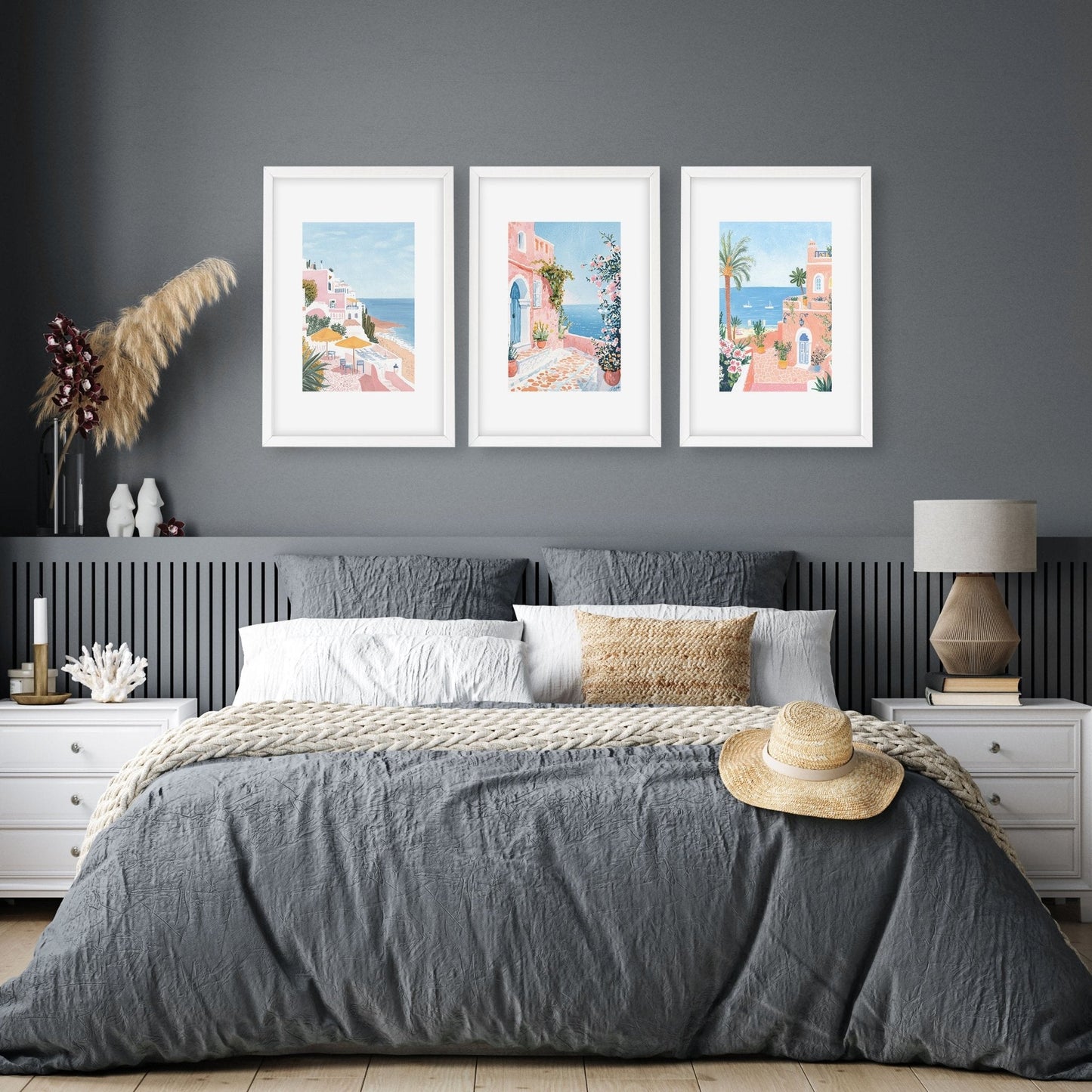 Large Framed Wall Art | Set of 3 Beach Decor Wall art Prints