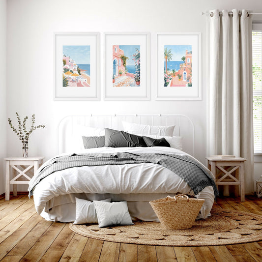 Large Framed Wall Art | Set of 3 Beach Decor Wall art Prints