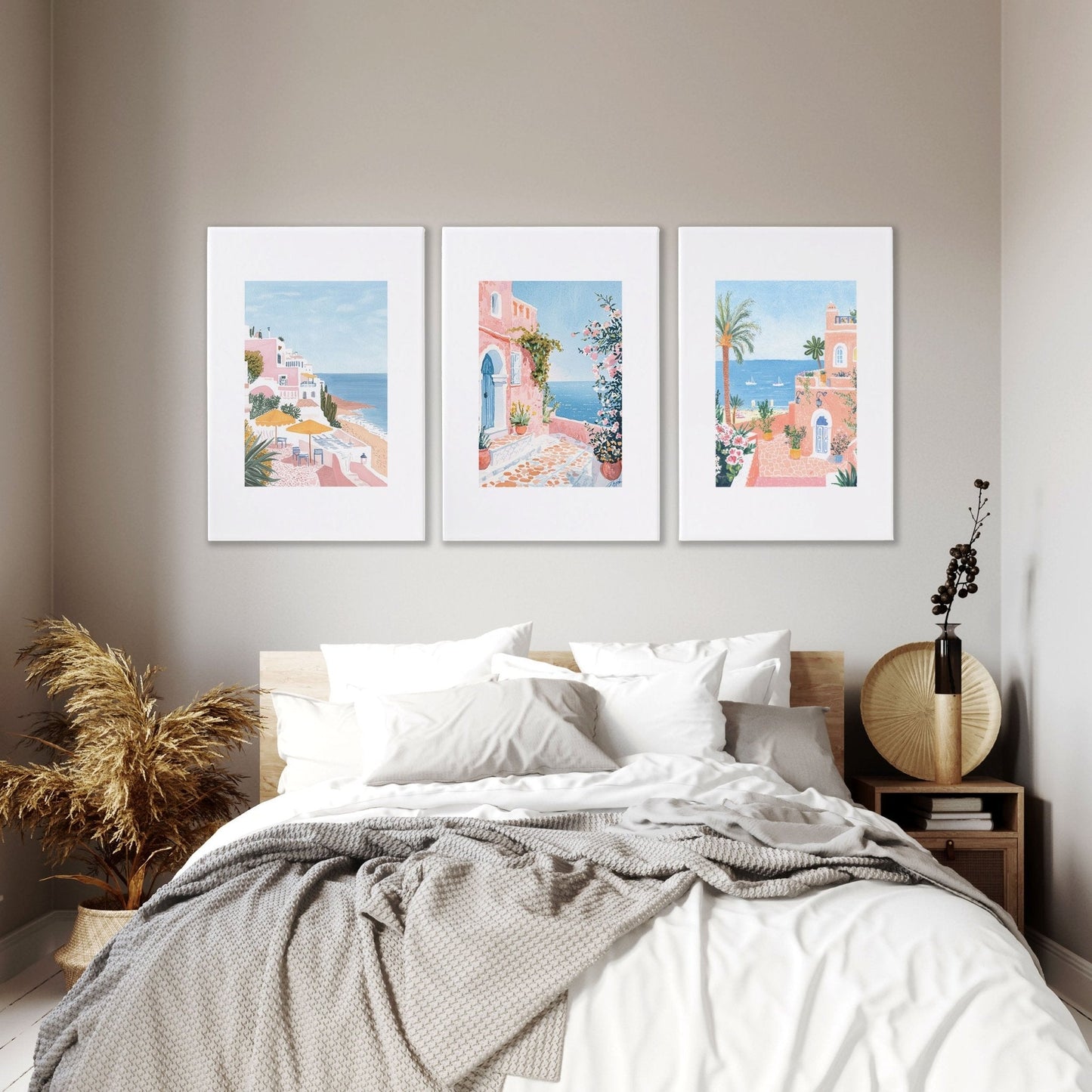 Large Framed Wall Art | Set of 3 Beach Decor Wall art Prints