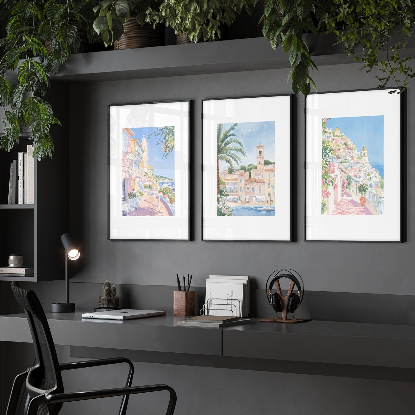 Large Framed Wall Paintings | Set of 3 Beach Decor Wall art Prints