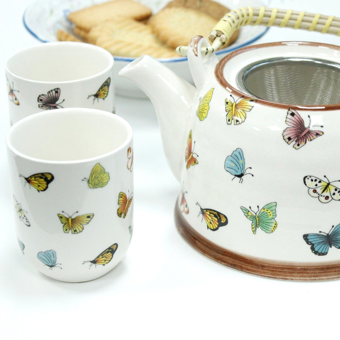 Large Herbal Teapot - Butterfly Design