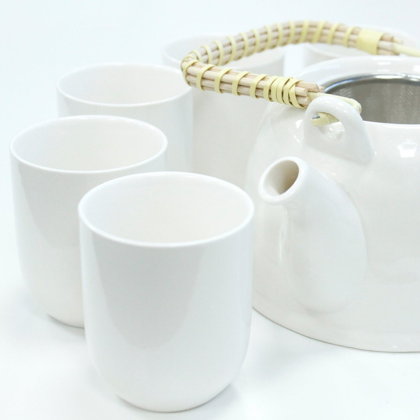 Large Herbal Teapot - Classic White Design