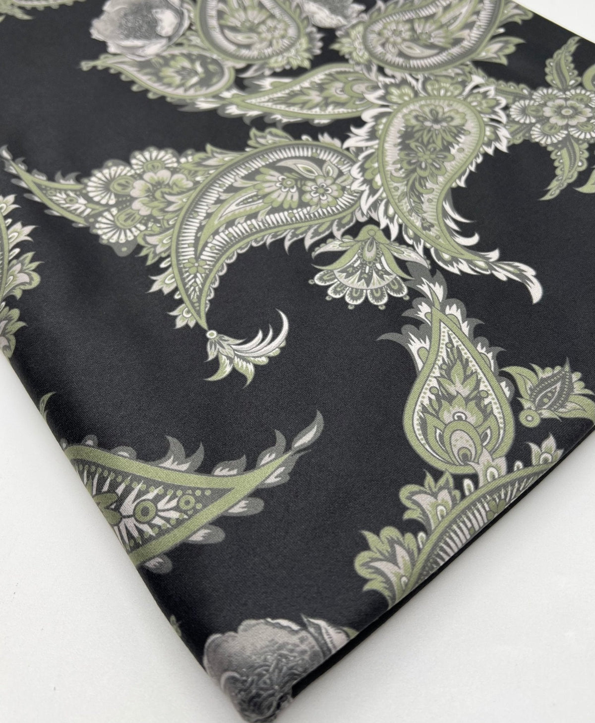 Large Khaki Paisley Super Soft Print Spun Poly Stretch Fabric