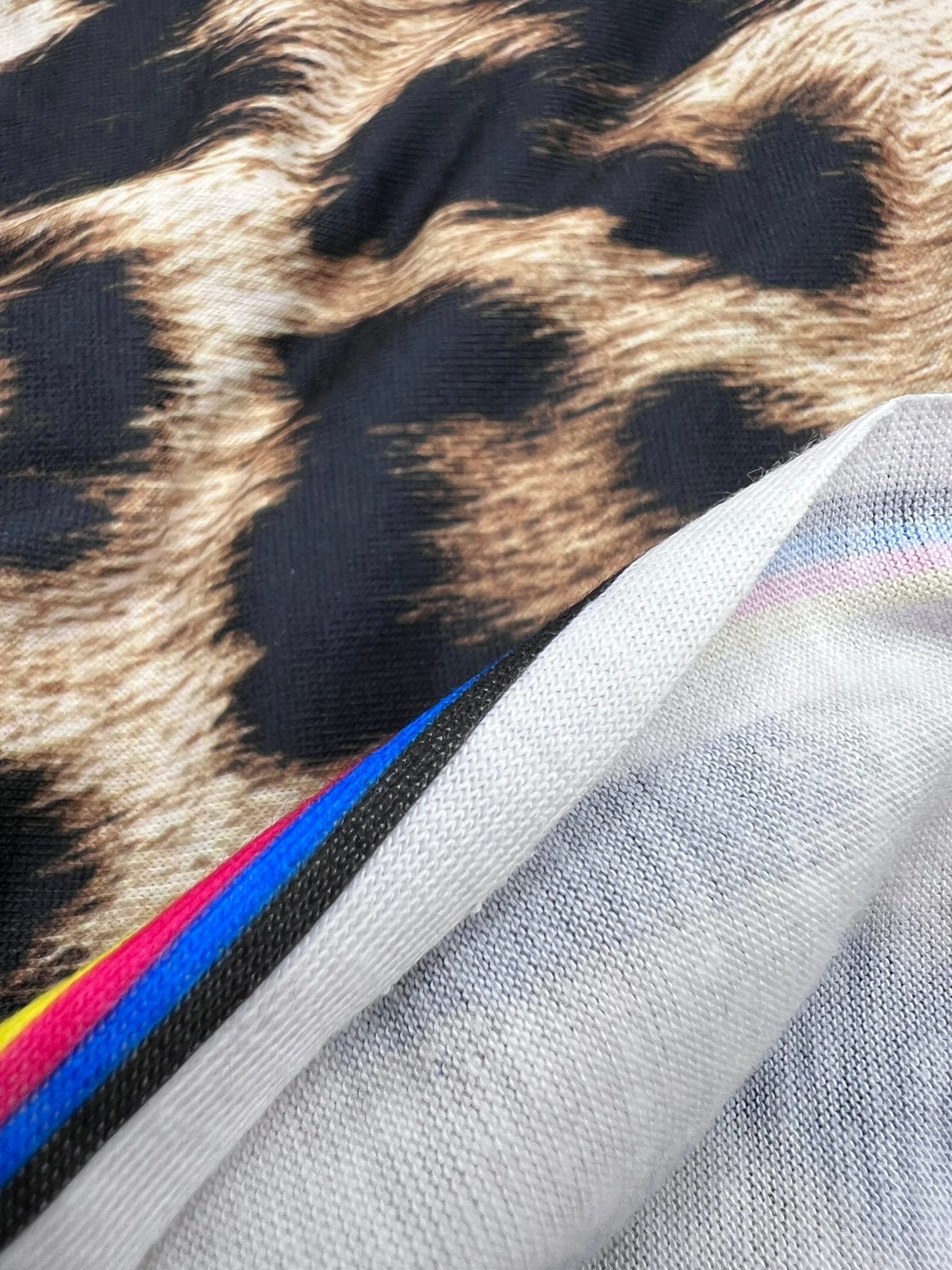 Large Leopard Print Spun Poly Stretch Fabric