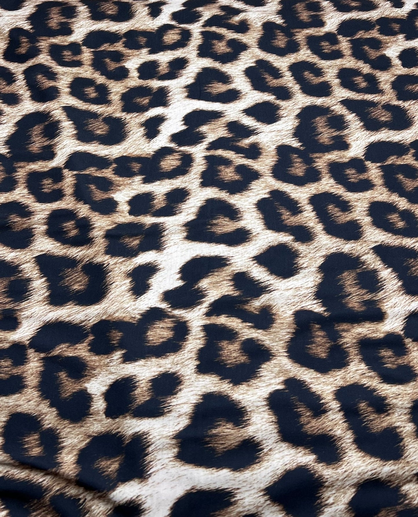 Large Leopard Print Spun Poly Stretch Fabric