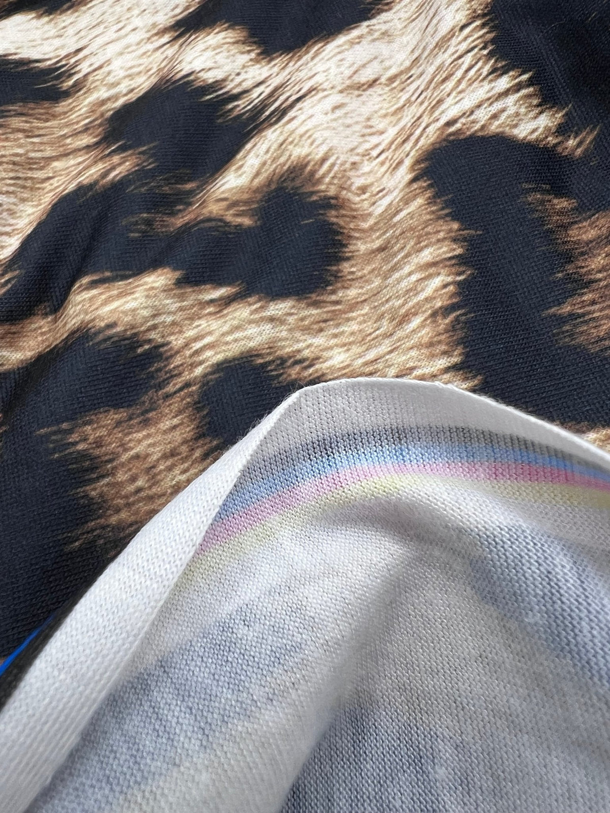 Large Leopard Print Spun Poly Stretch Fabric