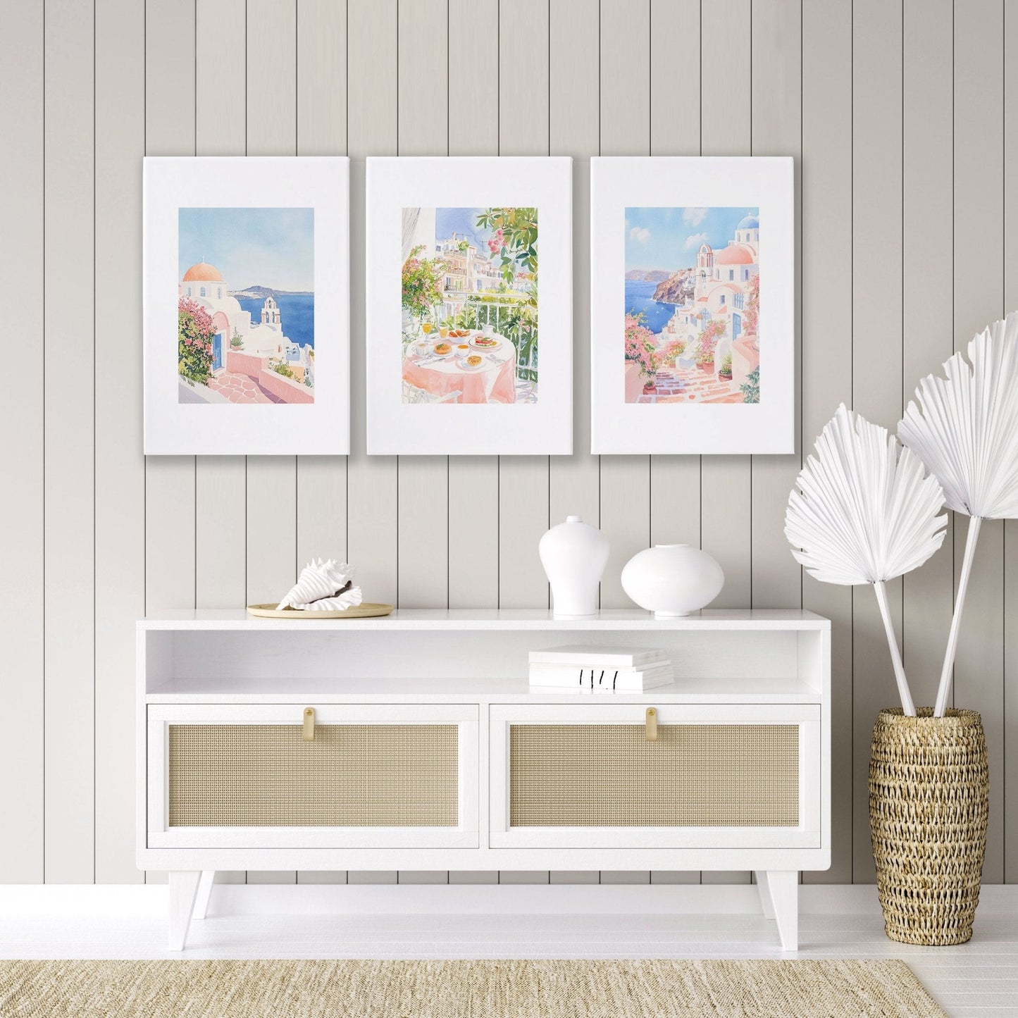 Large Living Room Canvas Art | Set of 3 Beach Decor Wall art Prints