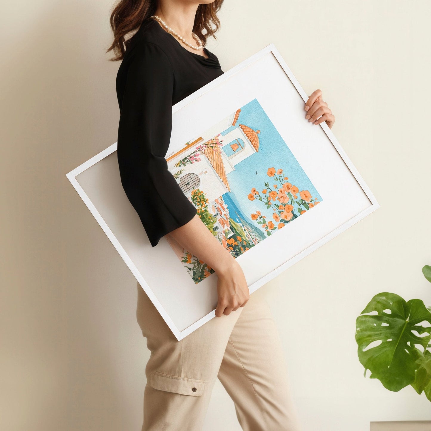 Large Modern Pictures For Living Room | Set of 3 Beach Decor Wall art Prints