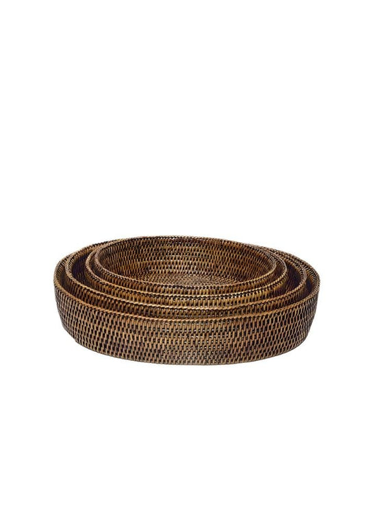 Large Oval Rattan Bowl