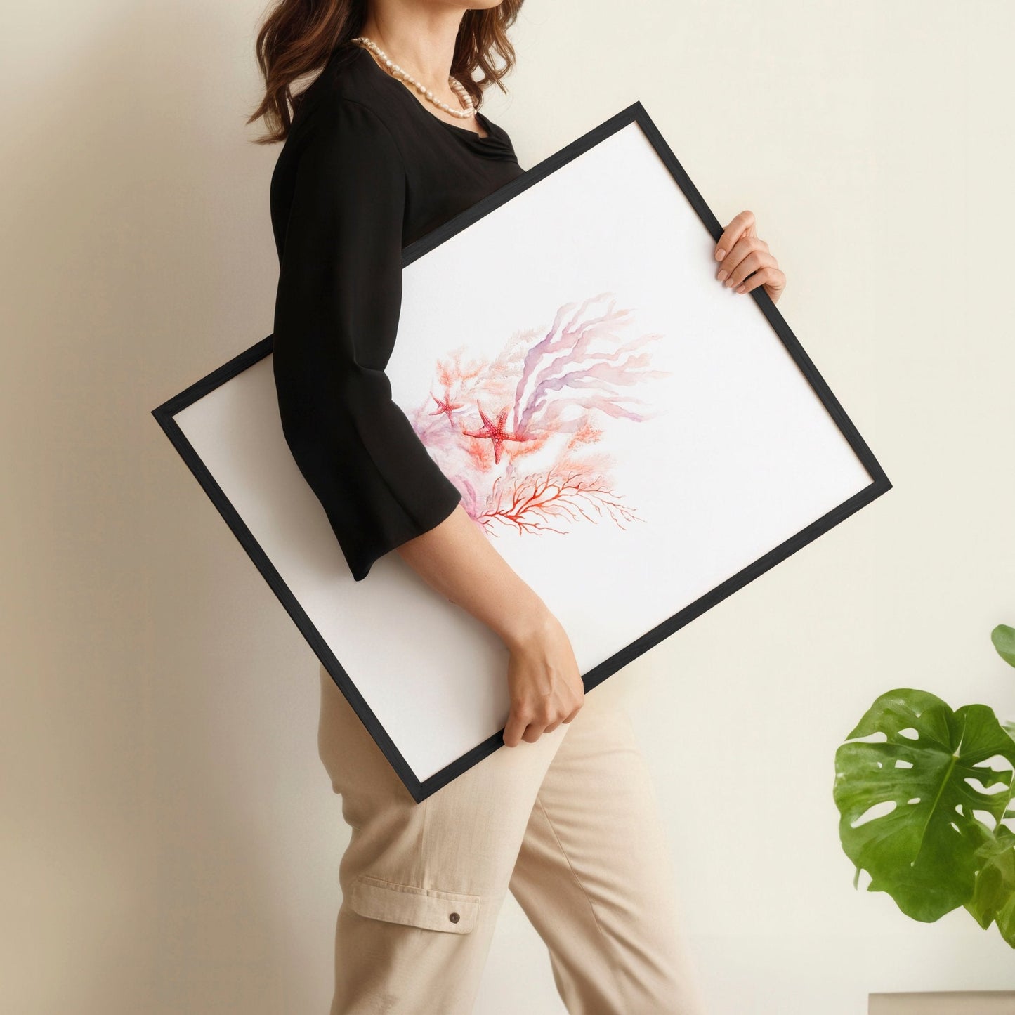 Large Paintings For Wall | Set of 3 Seashells Wall art Prints