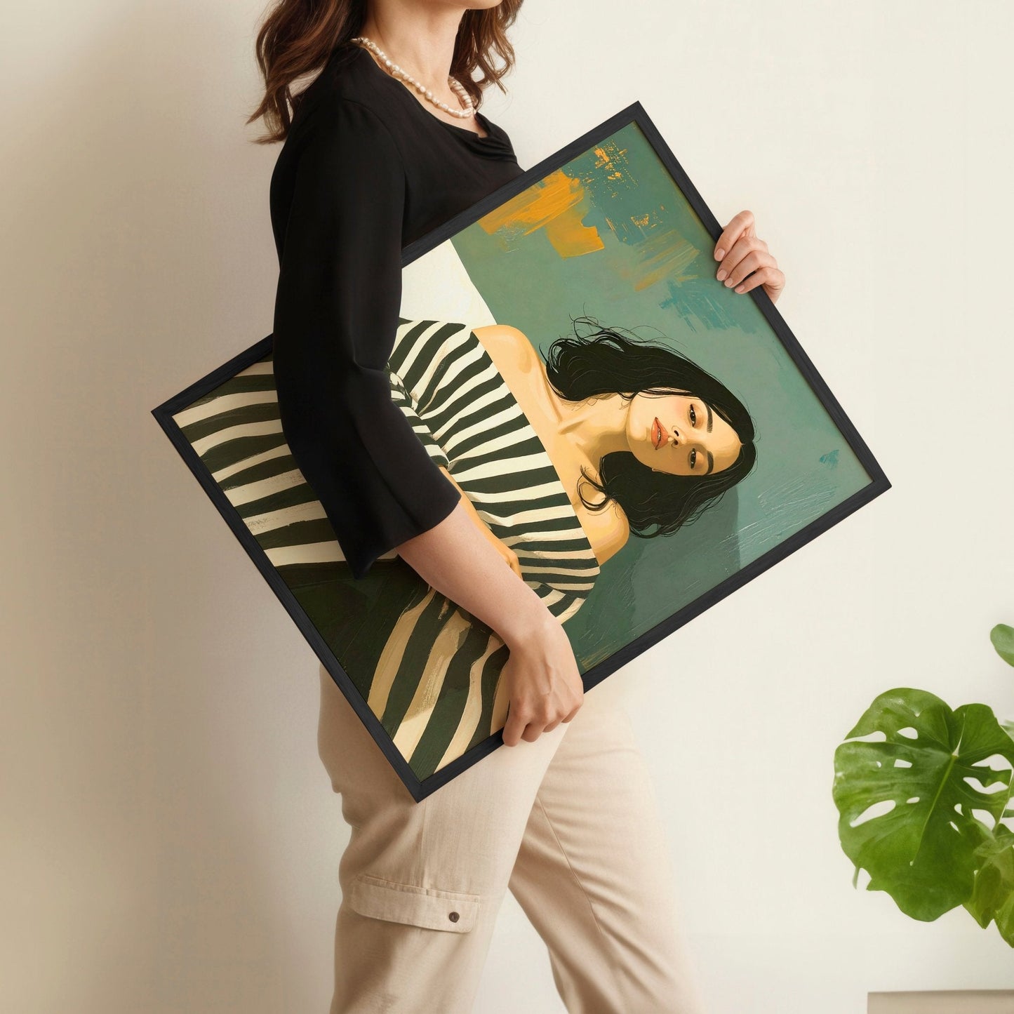 Large Picture Frames For Walls | Set of 3 Boho Women Wall art Prints