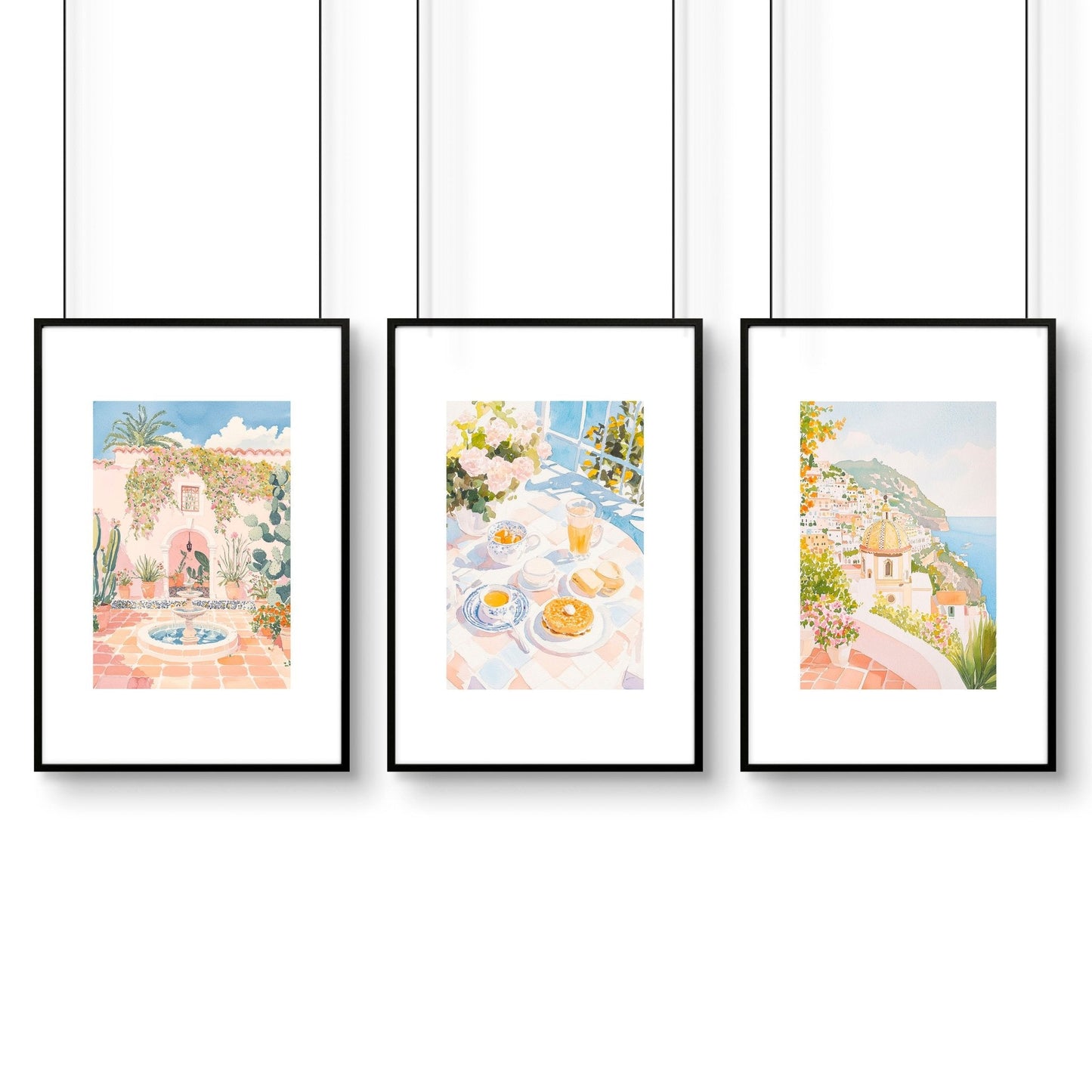 Large Pictures For Wall | Set of 3 Beach Decor Wall art Prints