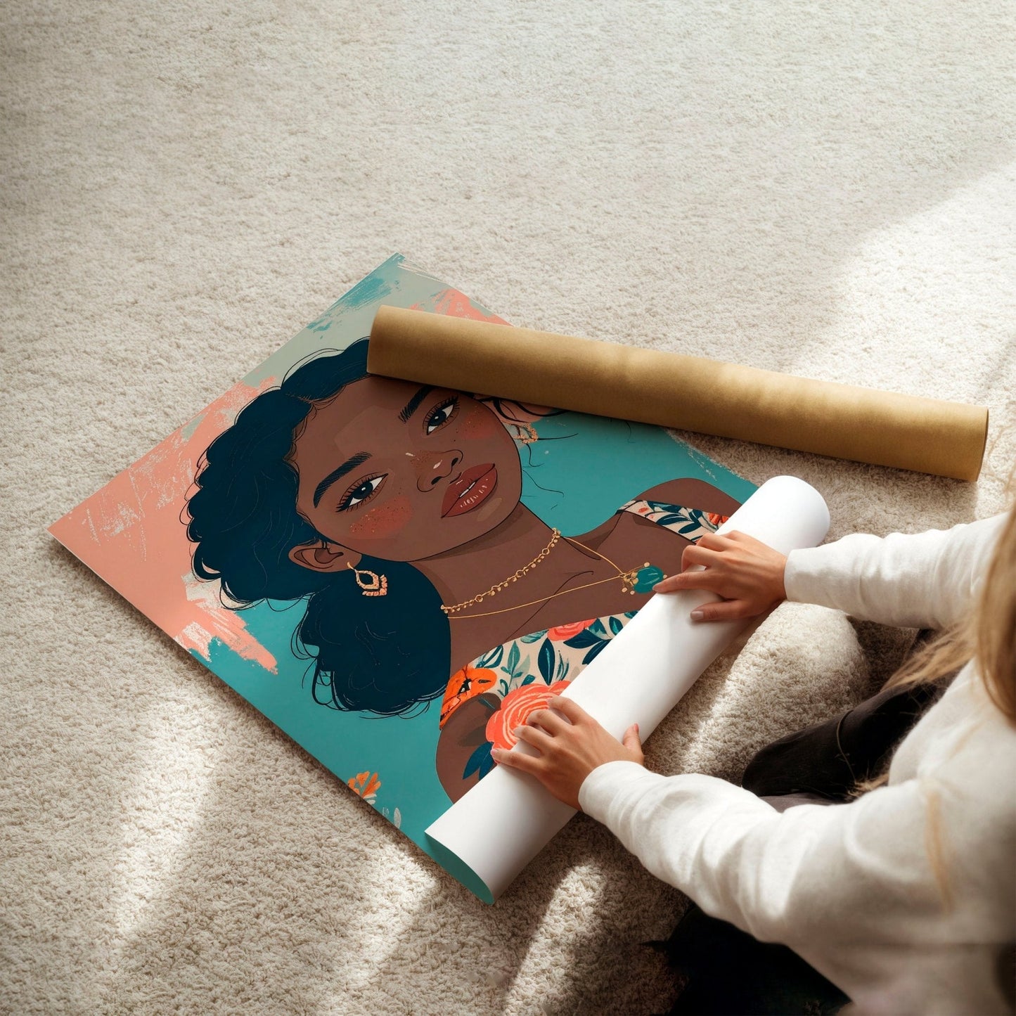 Large Pictures For Walls | Set of 3 Boho Women Wall art Prints