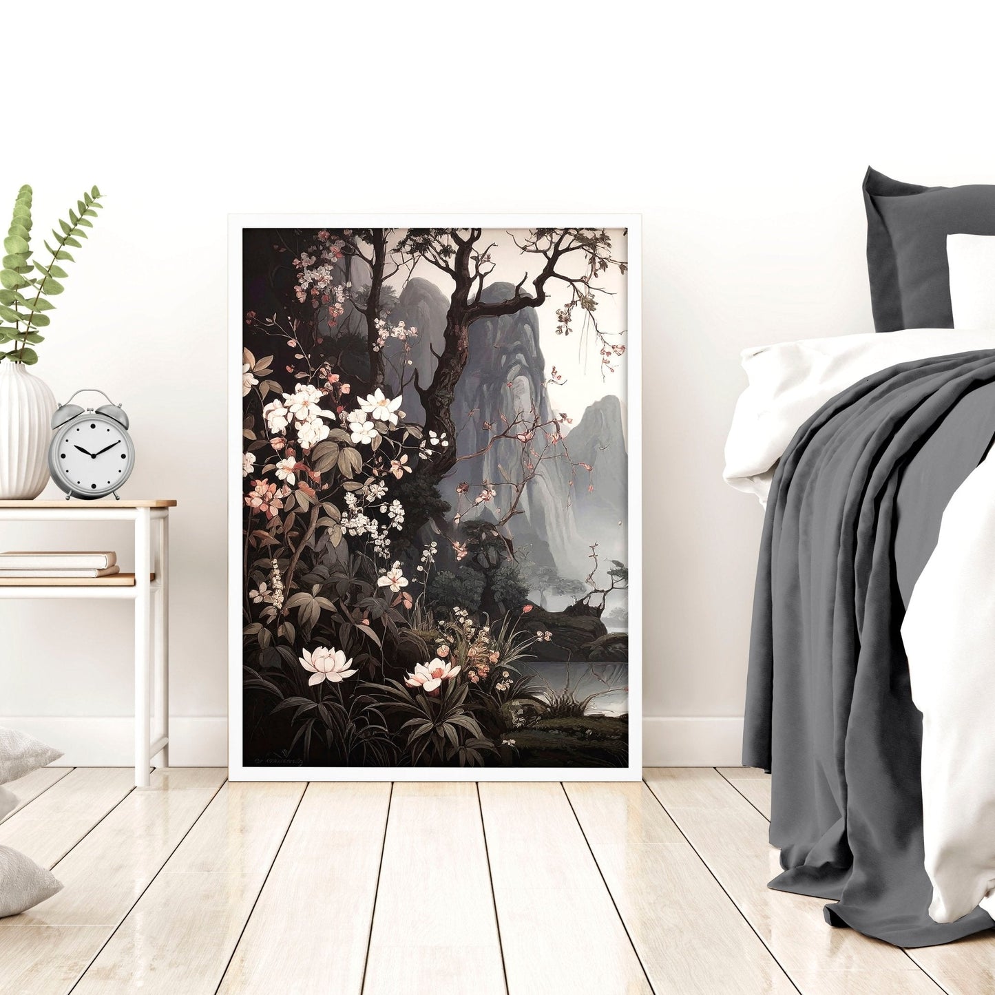 Large Pictures With Frames | Set of 3 Chinoiserie Wall art Prints