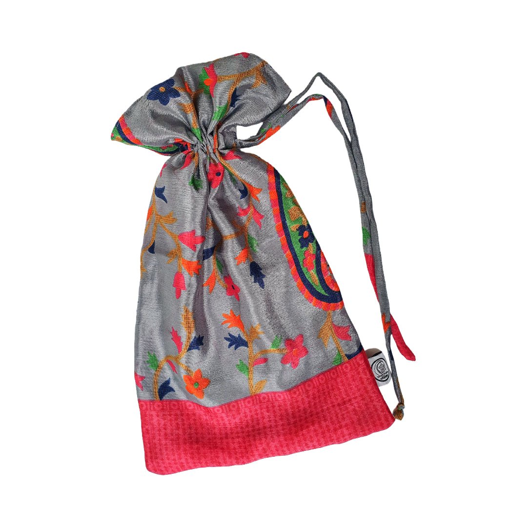 Large sari gift bags with drawstring