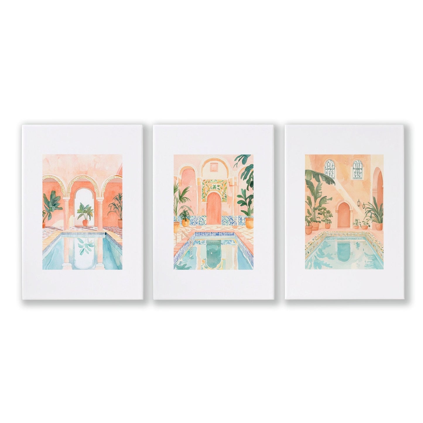 Large Wall Art Framed | Set of 3 Beach Decor Wall art Prints