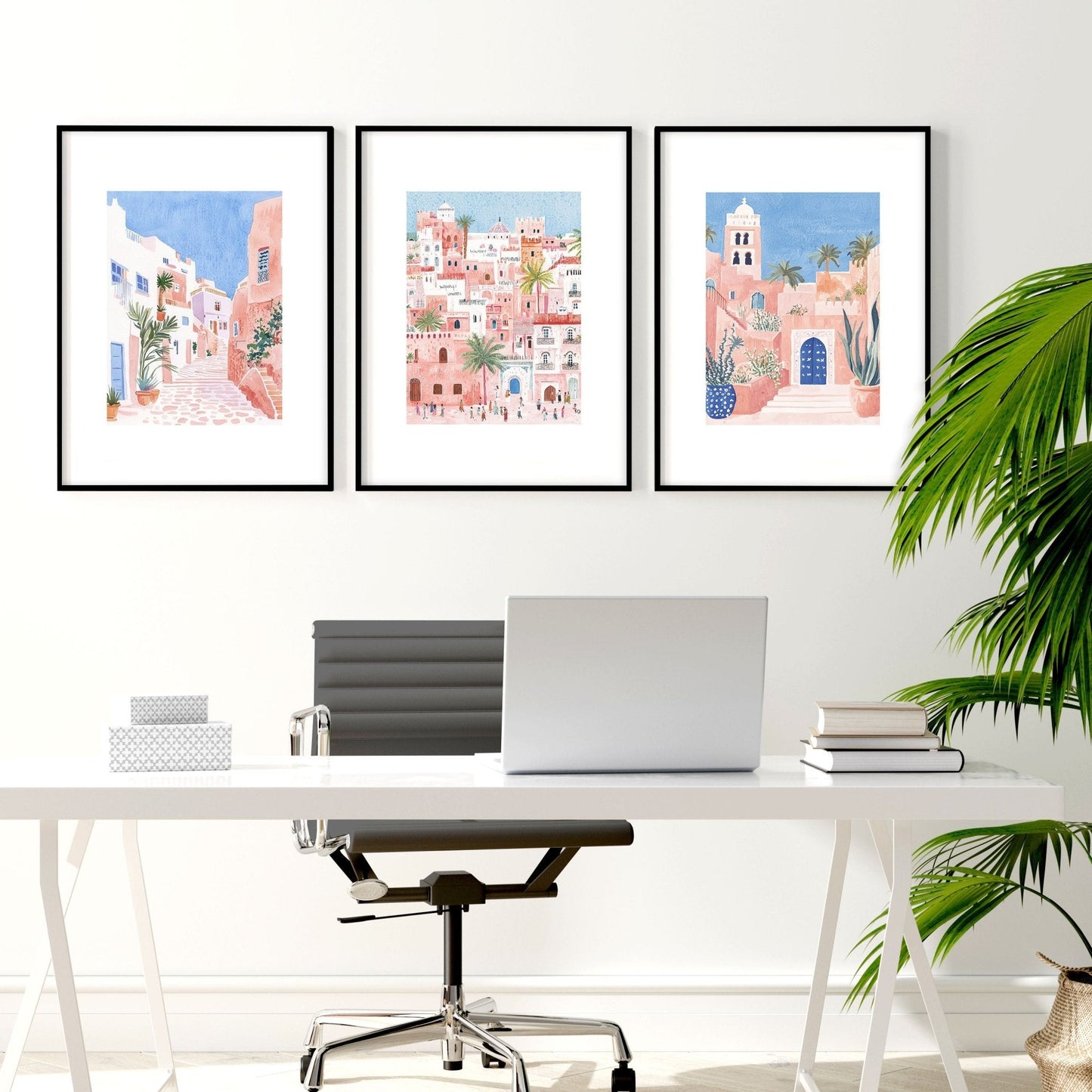 Large Wall Framed Art | Set of 3 Beach Decor Wall art Prints