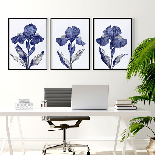 Large Wall Hanging | Set of 3 Botanical Wall art Prints