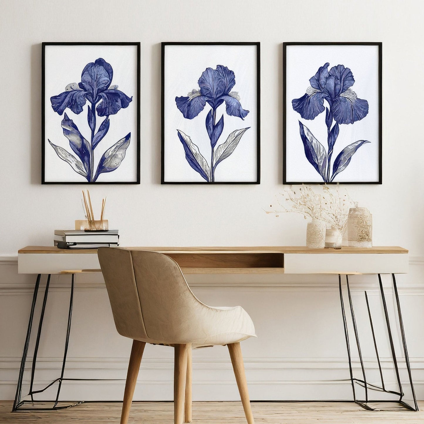 Large Wall Hanging | Set of 3 Botanical Wall art Prints