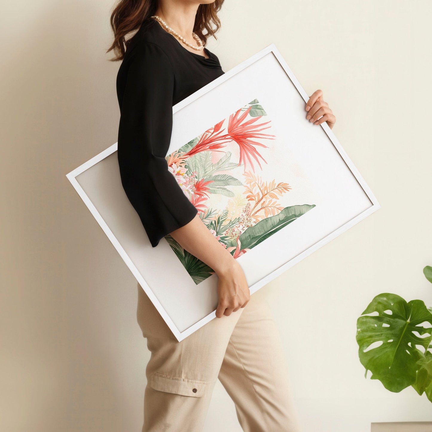 Large Wall Paintings Framed | Set of 3 Beach Decor Wall art Prints