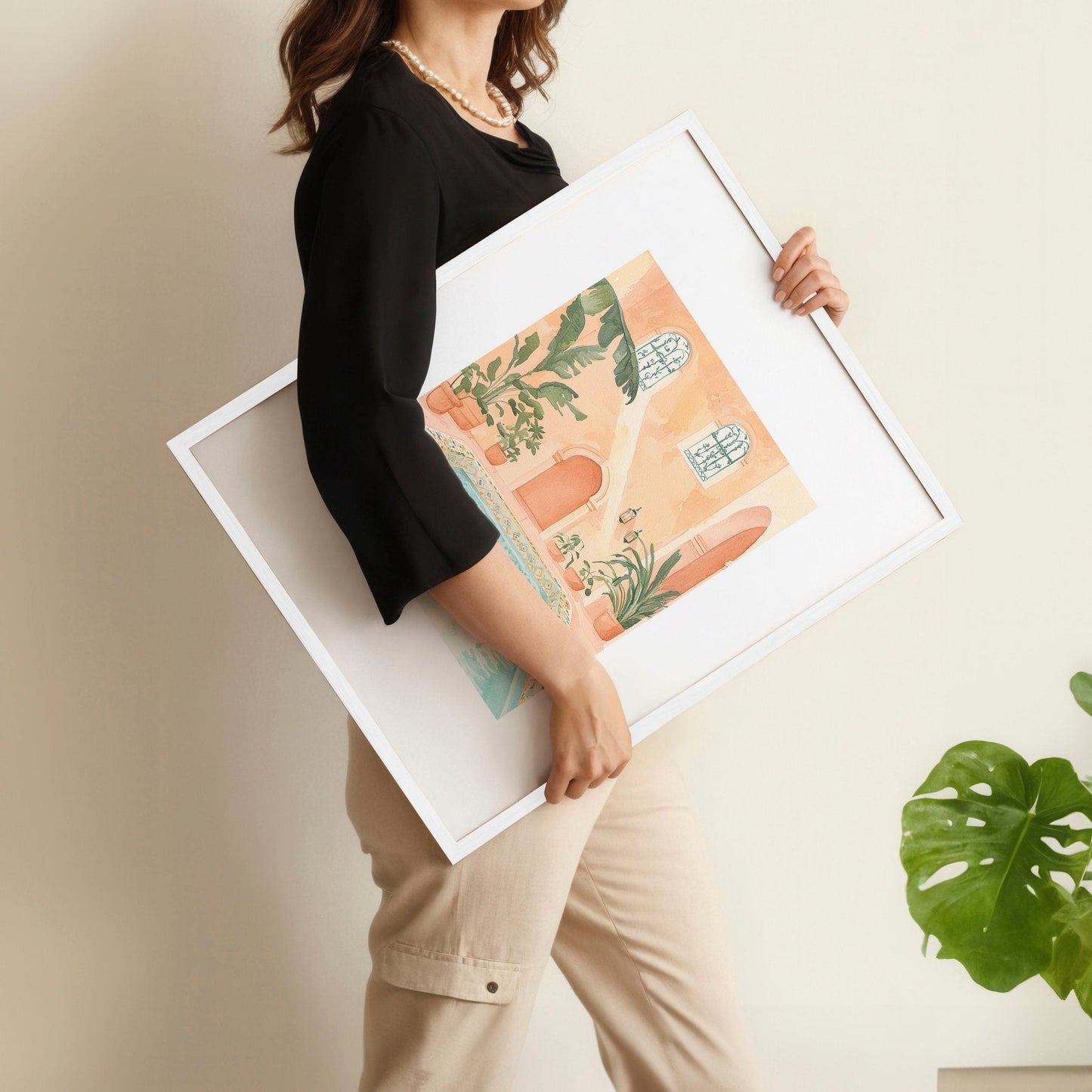 Large Wall Pictures For Living Room | Set of 3 Beach Decor Wall art Prints