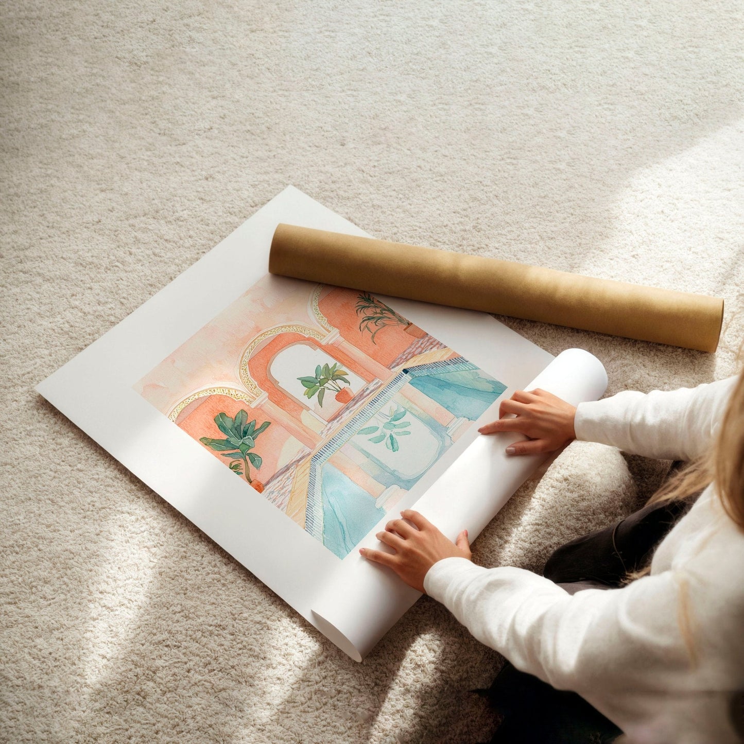 Large Wall Pictures For Living Room | Set of 3 Beach Decor Wall art Prints