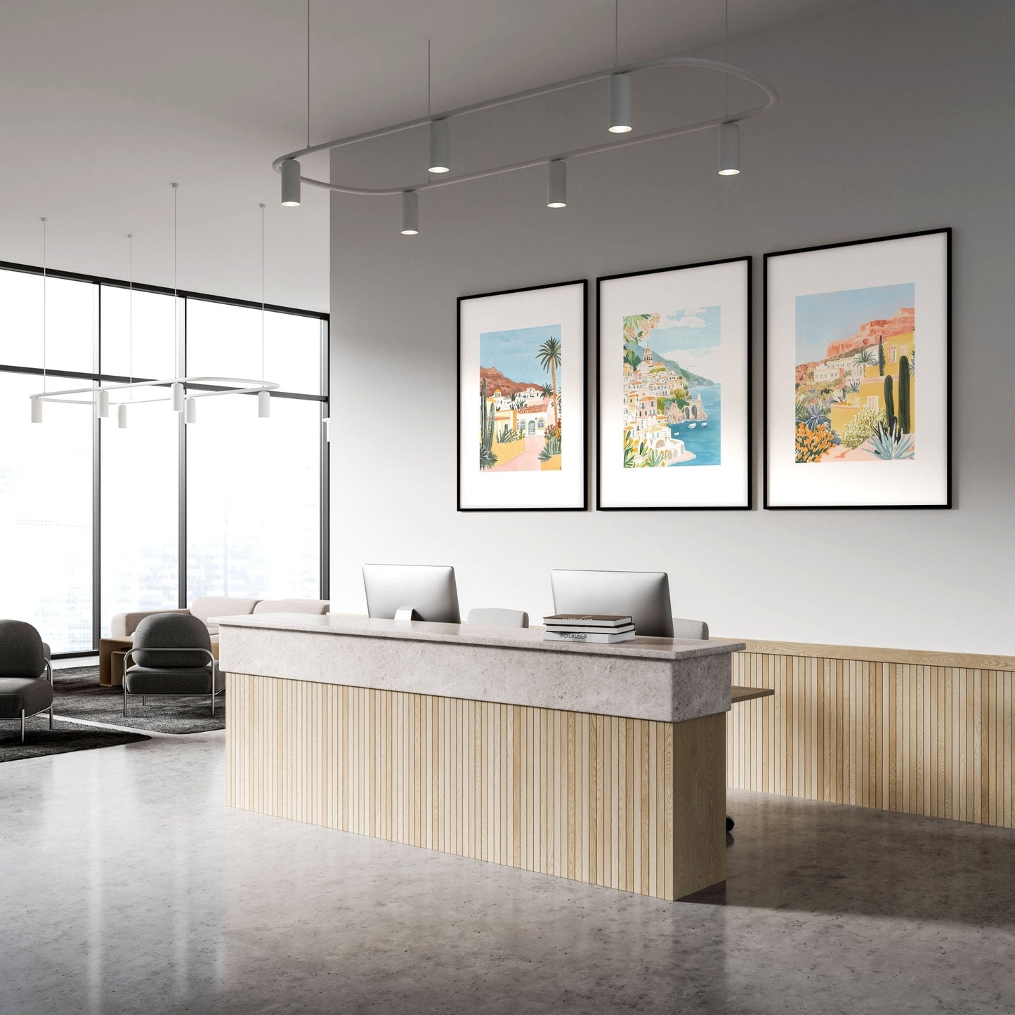 Large Wall Pictures | Set of 3 Beach Decor Wall art Prints